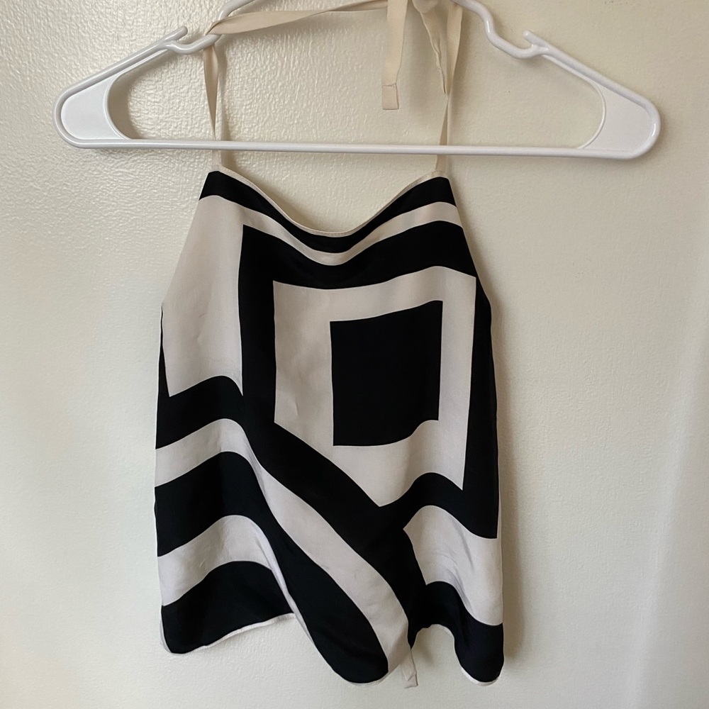 geometric halter top